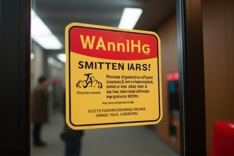 Warning sign about vignette checks and fines